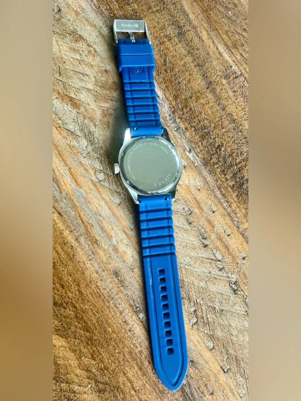 Men’s Fossil Quartz Watch Blue Silicone Strap